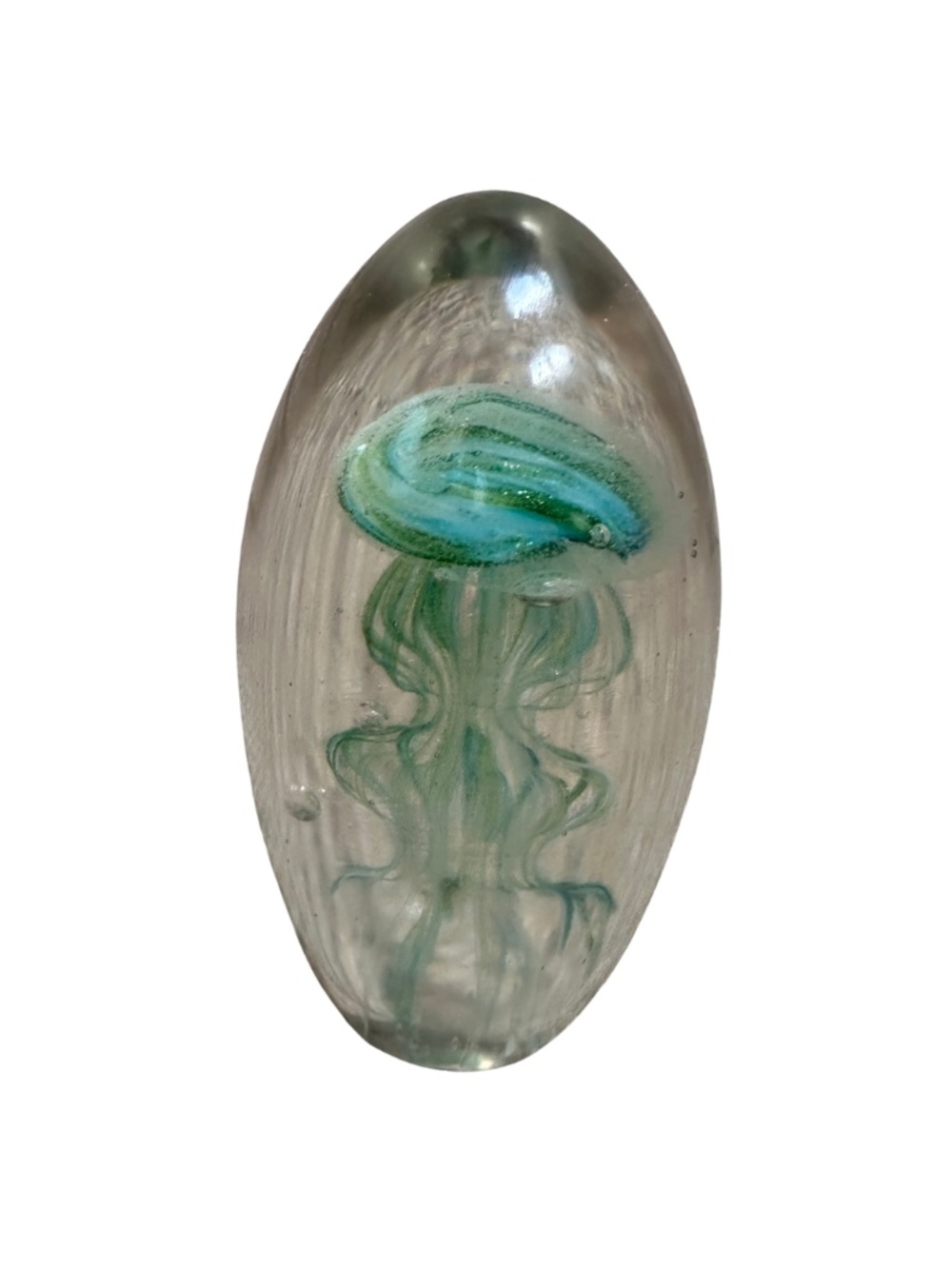 NEW Two's Company Tozai Green Jellyfish Glass Paperweight